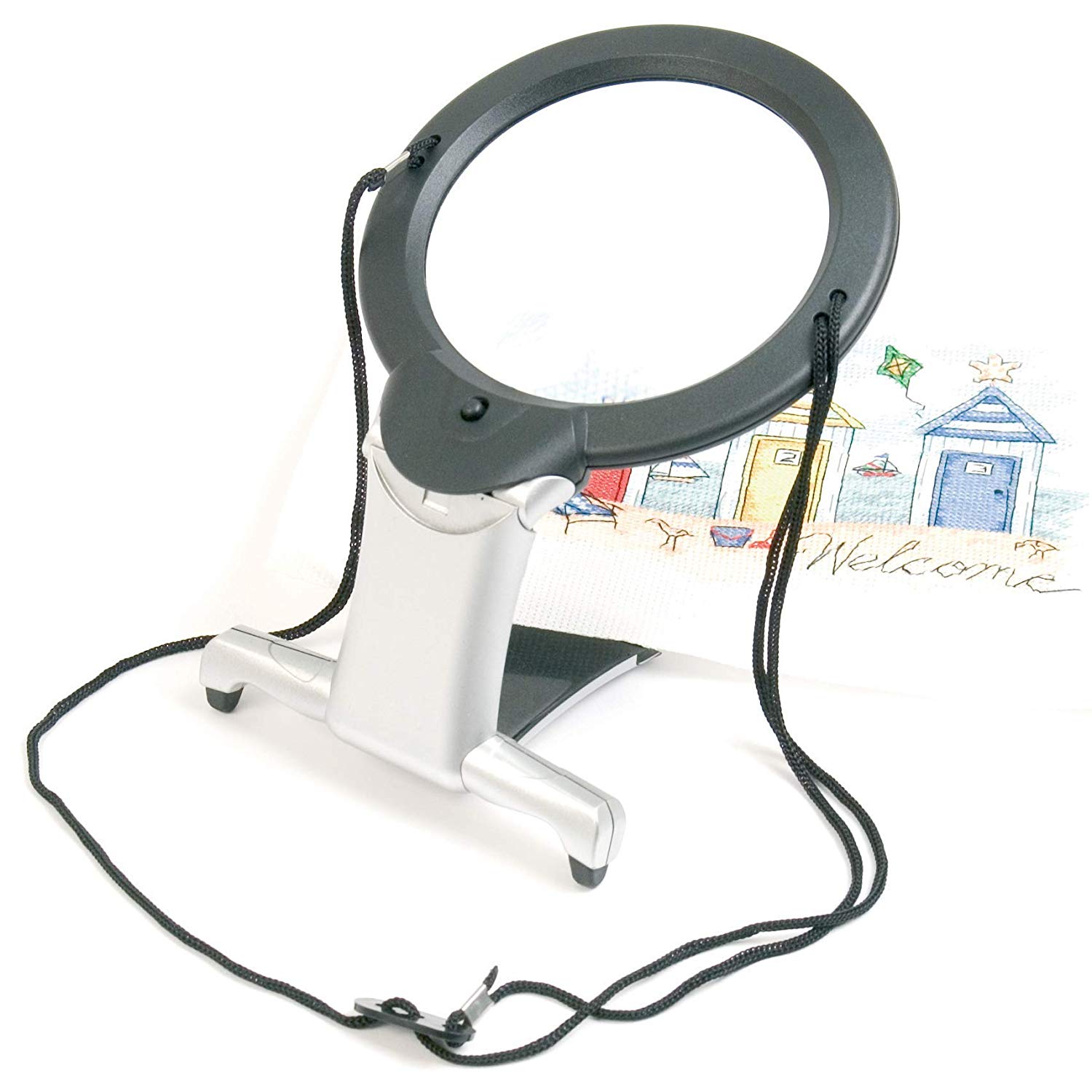 Purelite Illuminated Hands-Free Magnifier 2 in 1 LED, 107mm 2x Main Lens with Close Up Detail Lens