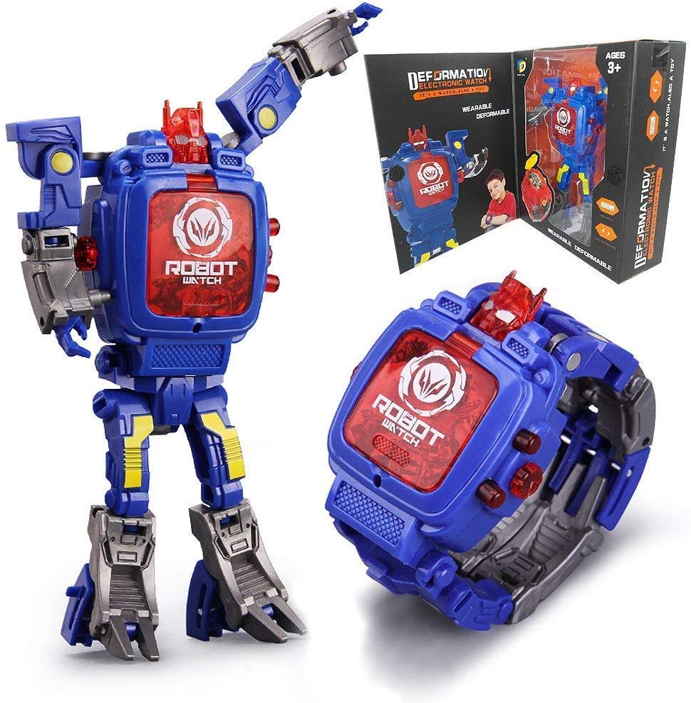 Toy Watch Transformers Toys Kids 2 in 1 Electronic Transformers Toys