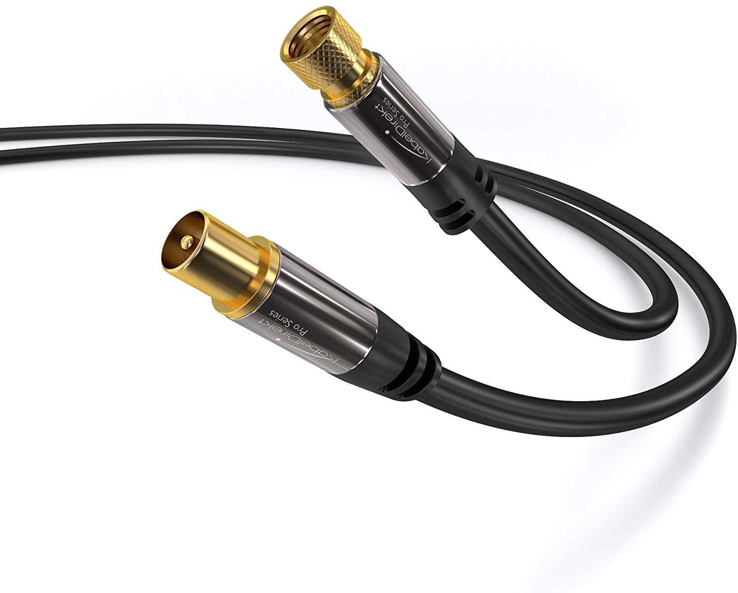 SAT cable/aerial cable with break-proof metal plugs, 3m (TV cable/satellite cable, adapter from F-connector to antenna plug - Image 3
