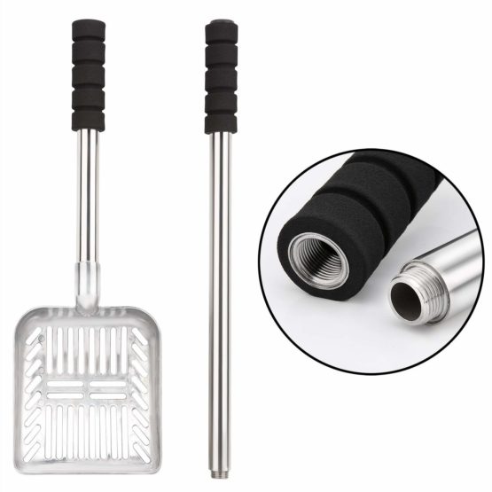 Cat Litter Scoop, 32.8in Long Handle No Bending Back Metal Pet Litter Scoop with Deep Shovel, Detachable Stainless Steel Non-Stick Heavy Duty Cat Litter Scooper with Foam Padded Grip Handle - Image 3