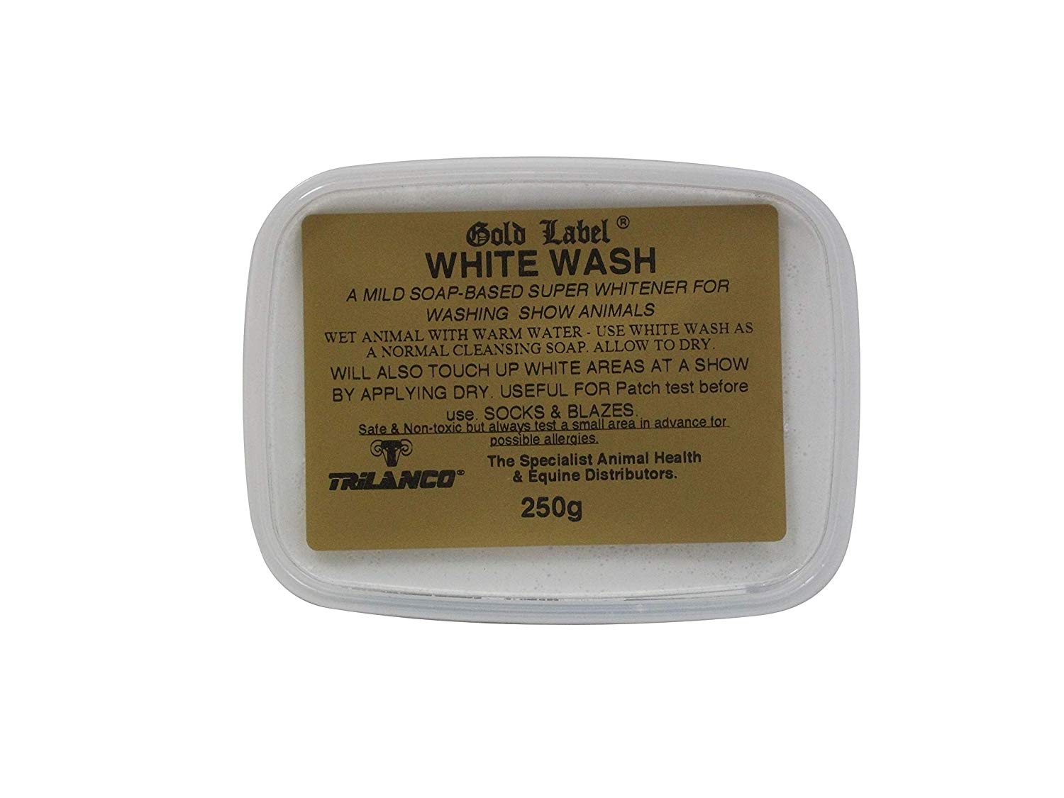 Gold Label White Wash, White Soap for Cattle White Horses and Dogs, 250 Gm, Clear, Regular