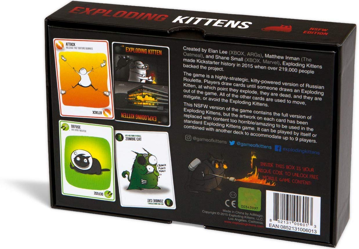 Exploding Kittens: NSFW Edition (Explicit Content - ADULTS ONLY! ENGLISH VERSION), Multicoloured, Mediano - Image 3