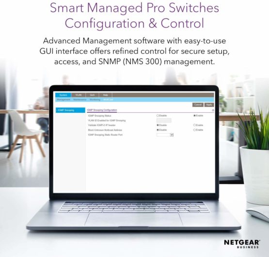 NETGEAR 10-Port Ultra60 PoE Gigabit Ethernet Smart Switch (GS110TUP) - 8 x 1G, Managed, Optional Insight Cloud Management, 4 x PoE+ and 4 x PoE++ @240W, 2 x 1G Uplinks, Desktop, Wall, or Rackmount - Image 3