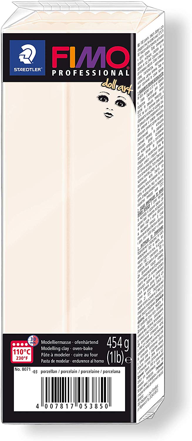 STAEDTLER 8071-03 FIMO Professional Doll Art Polymer Modelling Clay, 454g - Porcelain (Pack of 1)