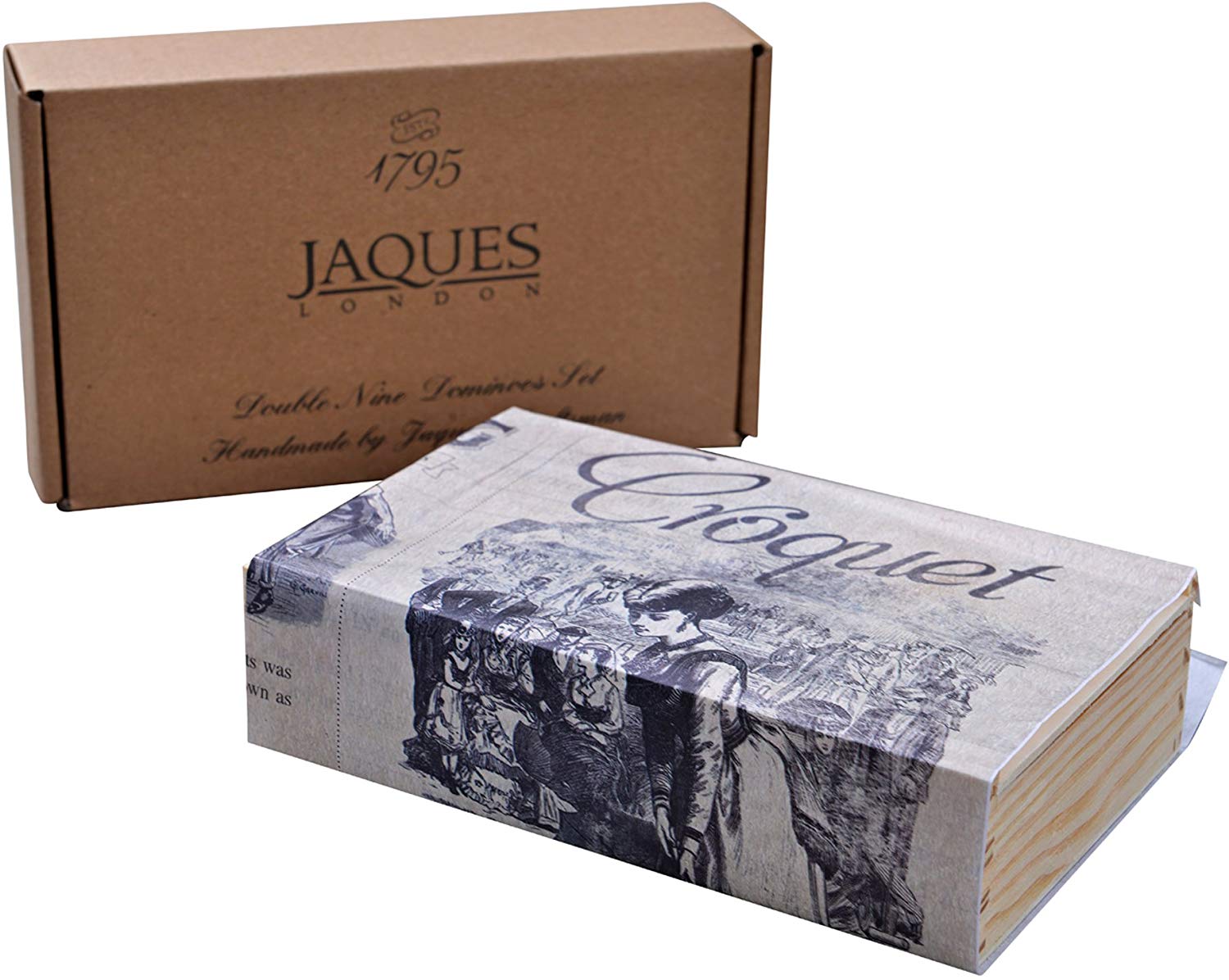 Jaques of London Dominoes - Club Double Nine Dominoes Set in Wooden Lid Slide D9 Box…, Black,ivory, Medium - Image 4