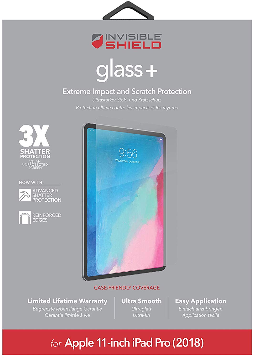 ZAGG InvisibleShield Glass Plus - Tempered Glass Screen Protector Made for the Apple iPad Pro 11 inch - Clear - Image 3