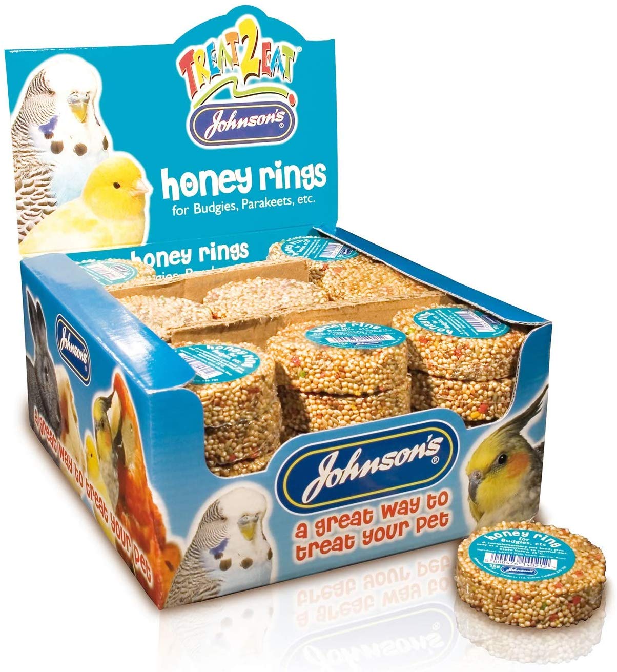Johnsons Vet Budgie and Parakeets Honey Rings, N021, Clear, 25 g (Pack of 1)