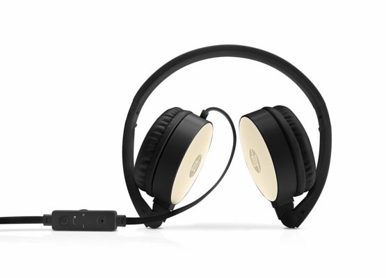 HP 2800 Silk Gold Headset with In Line Mic for Handsfree, 3.5mm, Foldable, Cable Control Volume, Computer PC Smartphone Tablet - Image 3