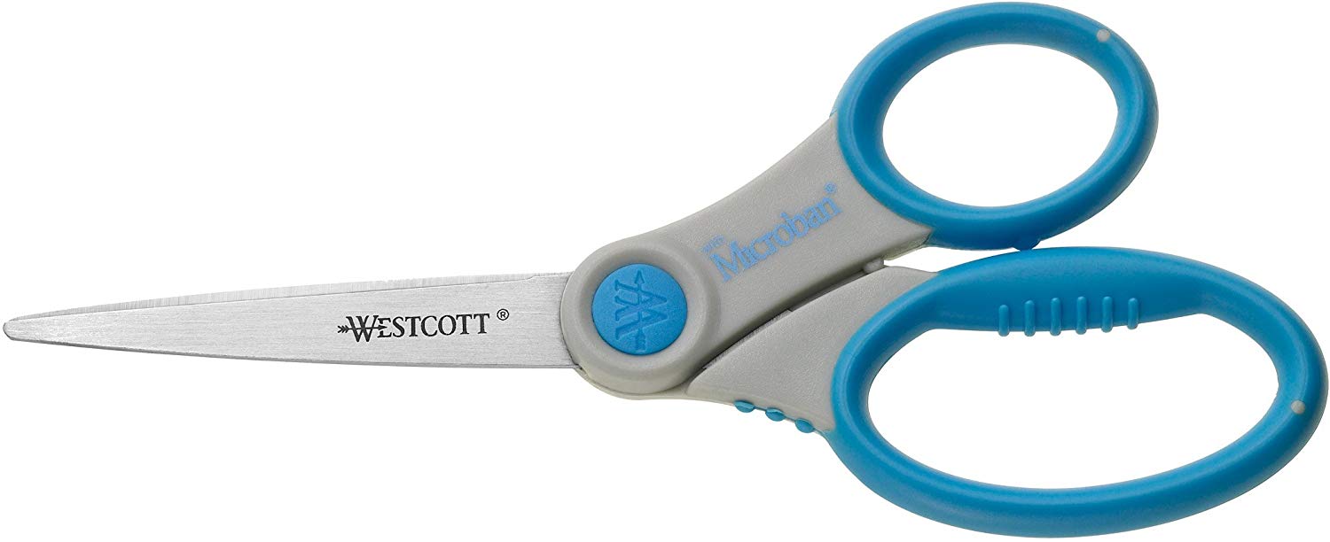Westcott 7 inch Microban Soft Grip Scissor Grey/Blue BigaMart