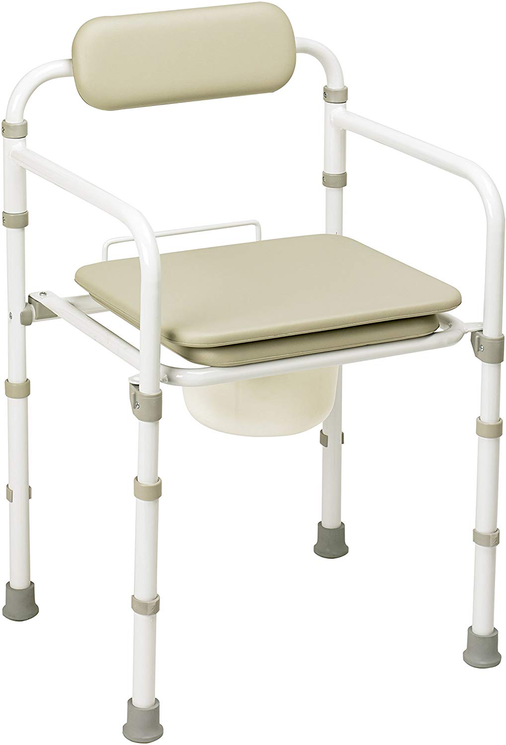 HOMECRAFT Uni-Frame Folding Commode, Portable Toilet, Toilet Bowl & Pan for Elderly Handicapped, and Disabled users