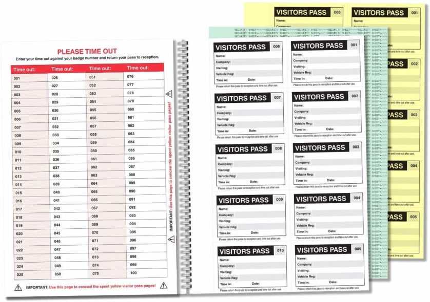 GDPR Compliant Business Visitor Refill Book with 100 90 x 60mm Visitor