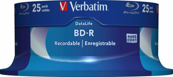 Verbatim BD-R SL Datalife - Blu-ray Disc 25 GB, 6x Burning Speed, Scratch Protection, 25-Pack Spindle, 99999