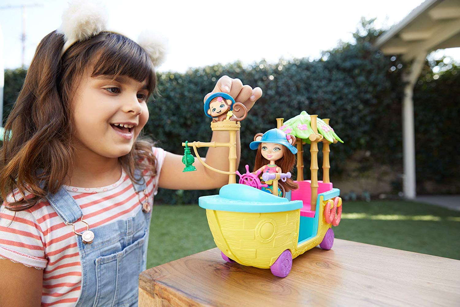 Enchantimals Junglewood Boat & Merit Monkey Doll (6-Inch) and Compass Animal Figure, 7+ Accessories, Assorted, Única - Image 2