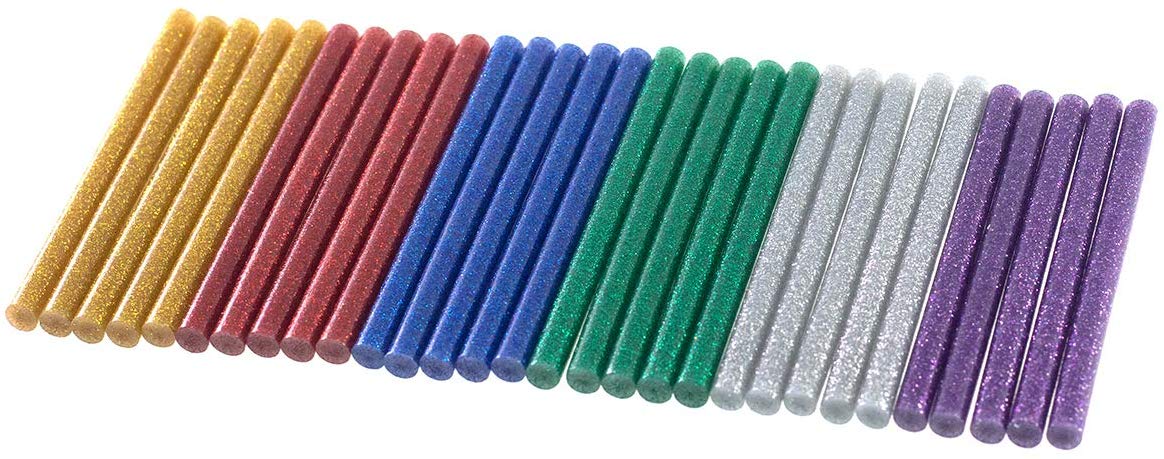 Amtech S1875 Set of Glitter Glue Gun Sticks in 6 Colours, 30 Pieces, 7x100mm for Hot Melt Crafting Decorating and Bonding - Image 2