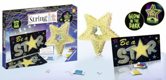 Ravensburger 18052 String it Maxi: 3D Stars-Glow in The Dark Playset, Yellow - Image 2