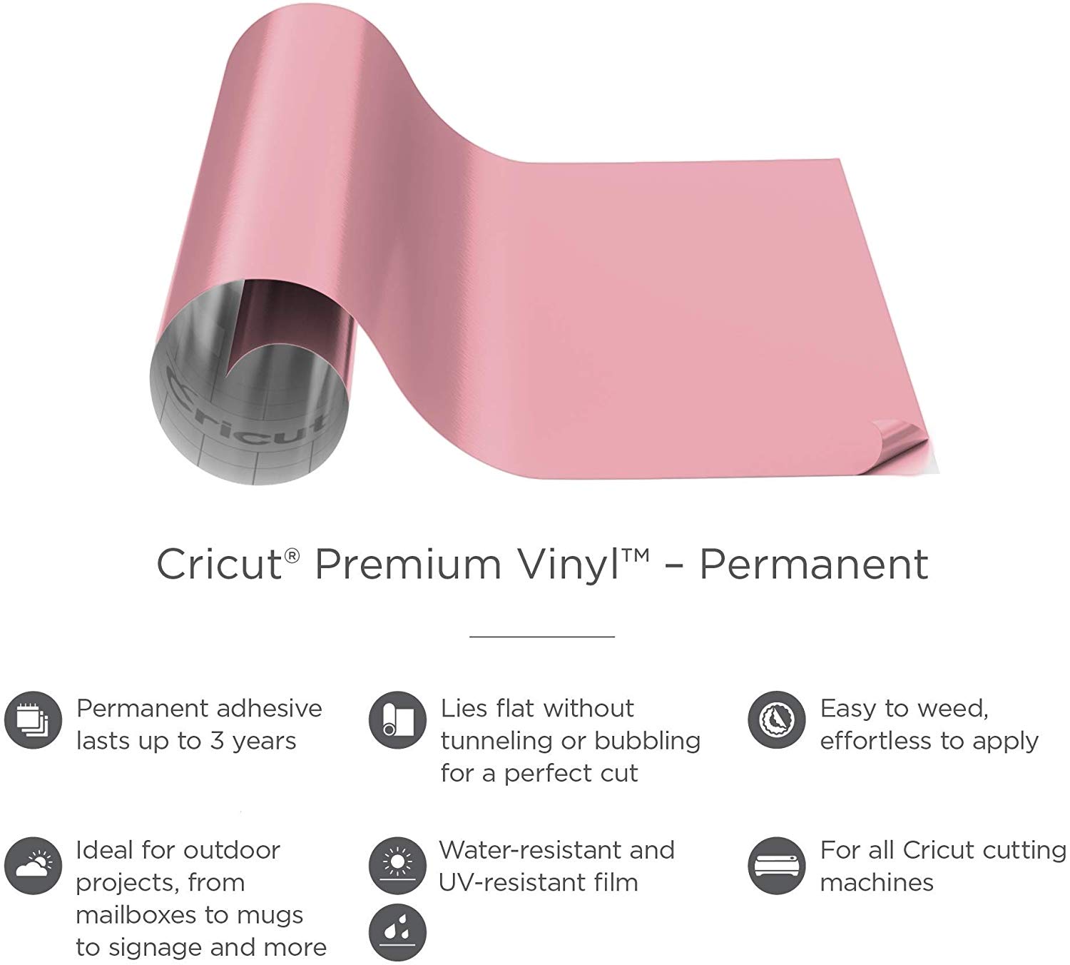 Cricut Permanent Vinyl - Light Pink, 1.2M - Image 2