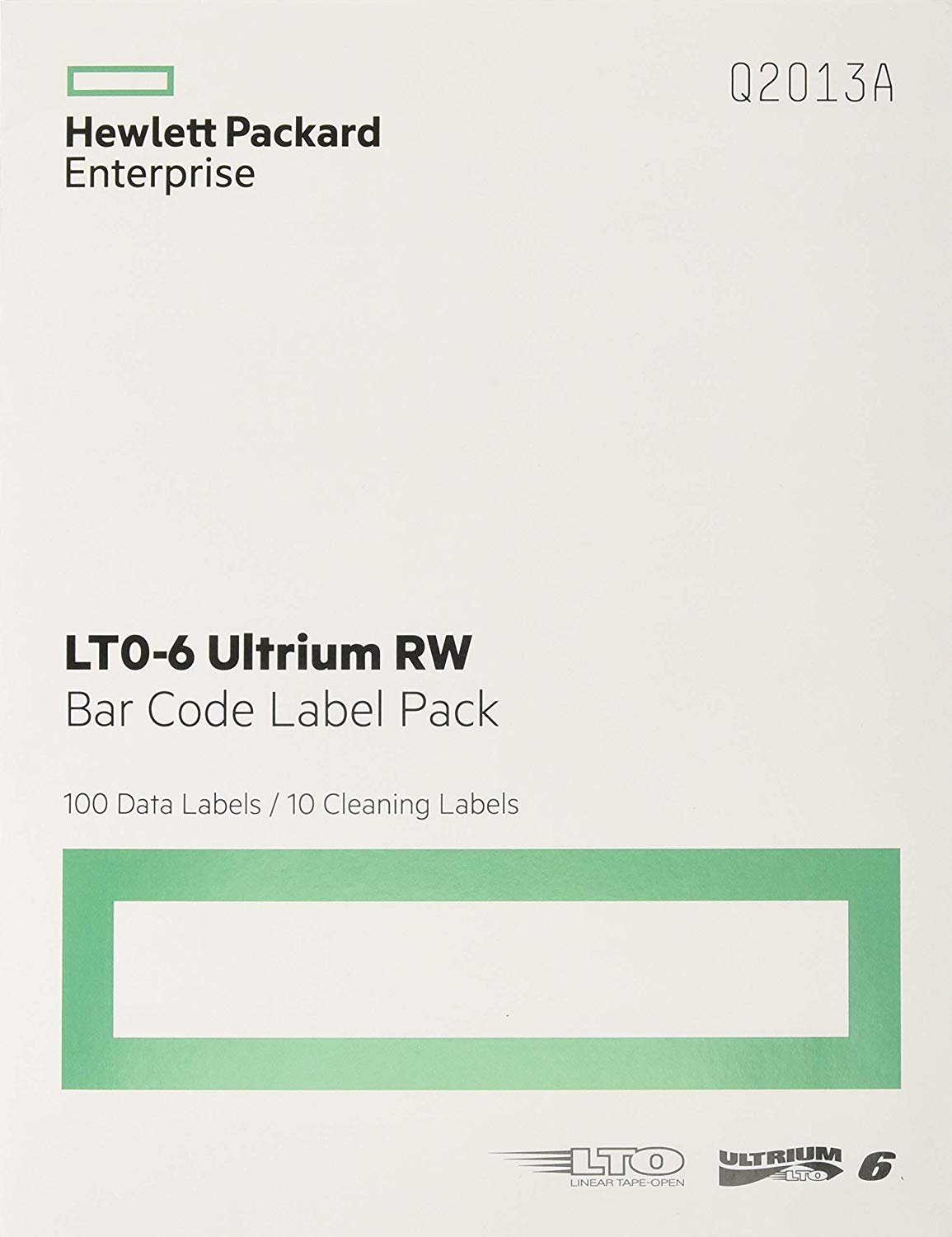 HP LTO-6 Ultrium RW Bar Code Label Pack, Black, Small