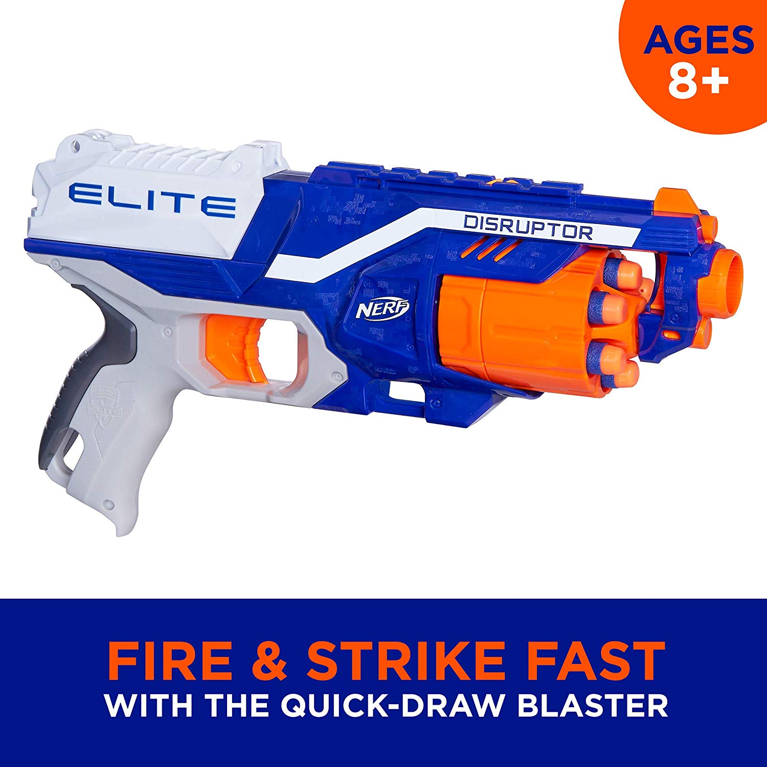 NERF Disruptor Elite Blaster - 6-Dart Rotating Drum, Slam Fire, includes 6 Official Nerf Elite Darts - for Kids Teens, Adults - Image 3