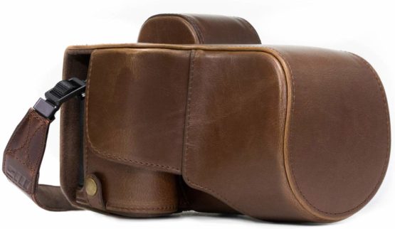 MegaGear Ever Ready Leather Camera Case compatible with Sony Alpha A7S II, A7R II, A7 II (28-70mm)