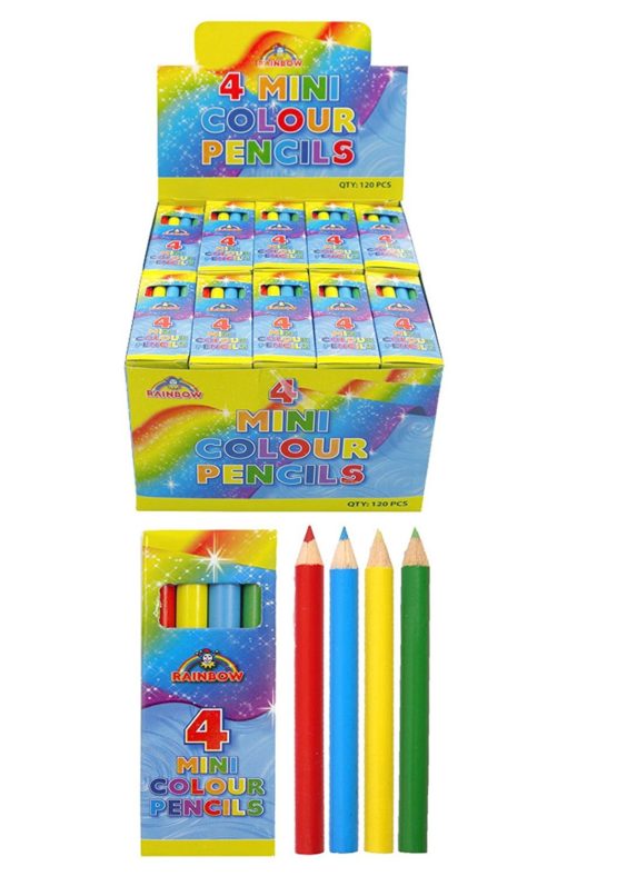 20 x 4pk of mini colouring pencils party bag fillers loot bag pocket money toy by personalised party products
