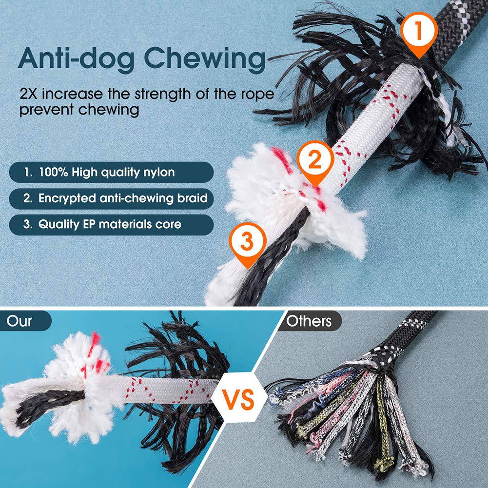 JBYAMUK 5 FT Strong Dog Lead with Comfortable Padded Handle and Highly Reflective Threads for Small Medium and Large Dogs (5-FT, Black) - Image 3