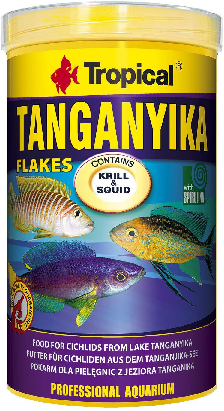 TANGANYIKA 1000ml / 200g - premium flakes food for fish carnivorous cichlids from lake tanganyika, 1 l (Pack of 1)