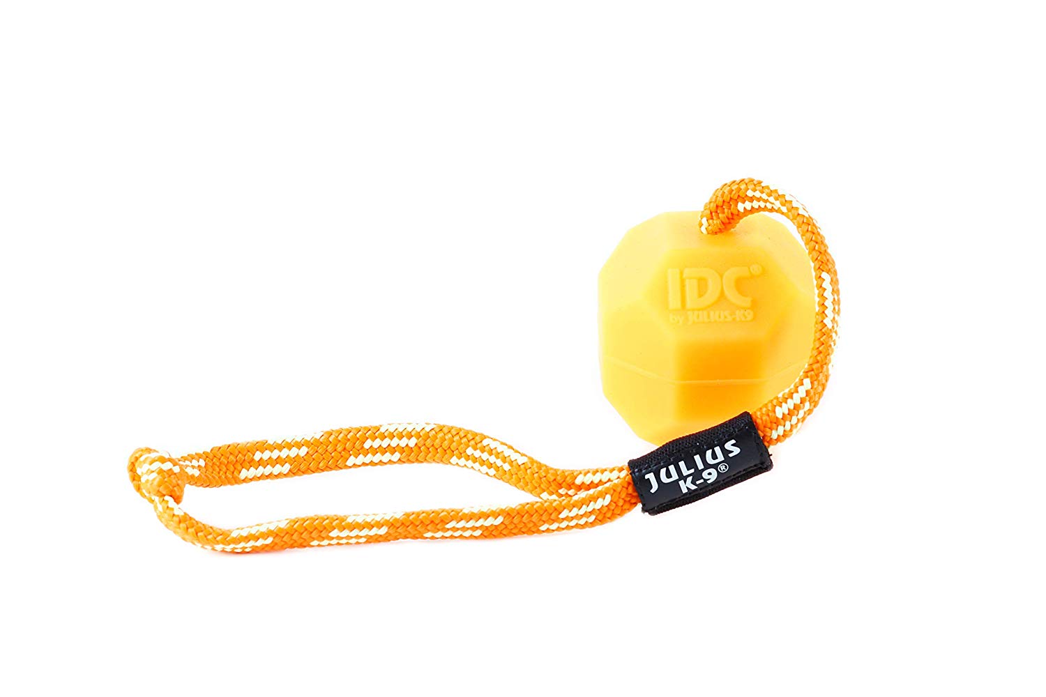 JULIUS-K9 IDC Neon Fluorescent Ball with String, 60 mm, Orange - Soft version, Orange (Soft version) - Image 2