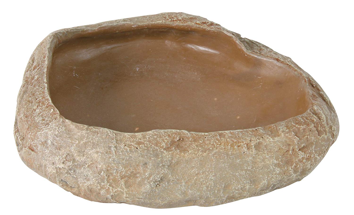 TRIXIE Reptile Steppe Rock Decoration Water and Food Bowl, 19 x 5 x 16 cm, Beige, 19 x 5 x 16 cm (Pack of 1)