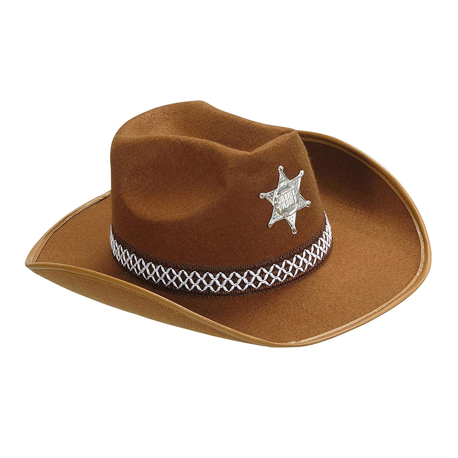 Sheriff Felt - Brown Sheriff Hats Caps & Headwear for Fancy Dress Costumes Accessory, Baun