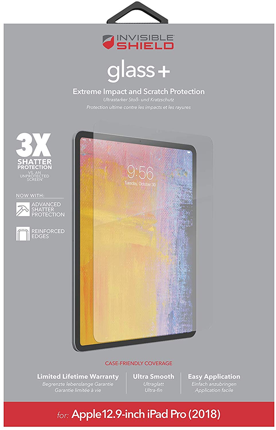 InvisibleShield Glass+ Screen Protection for Apple iPad Pro 12.9 (2018), 12.9 Inch - Image 4