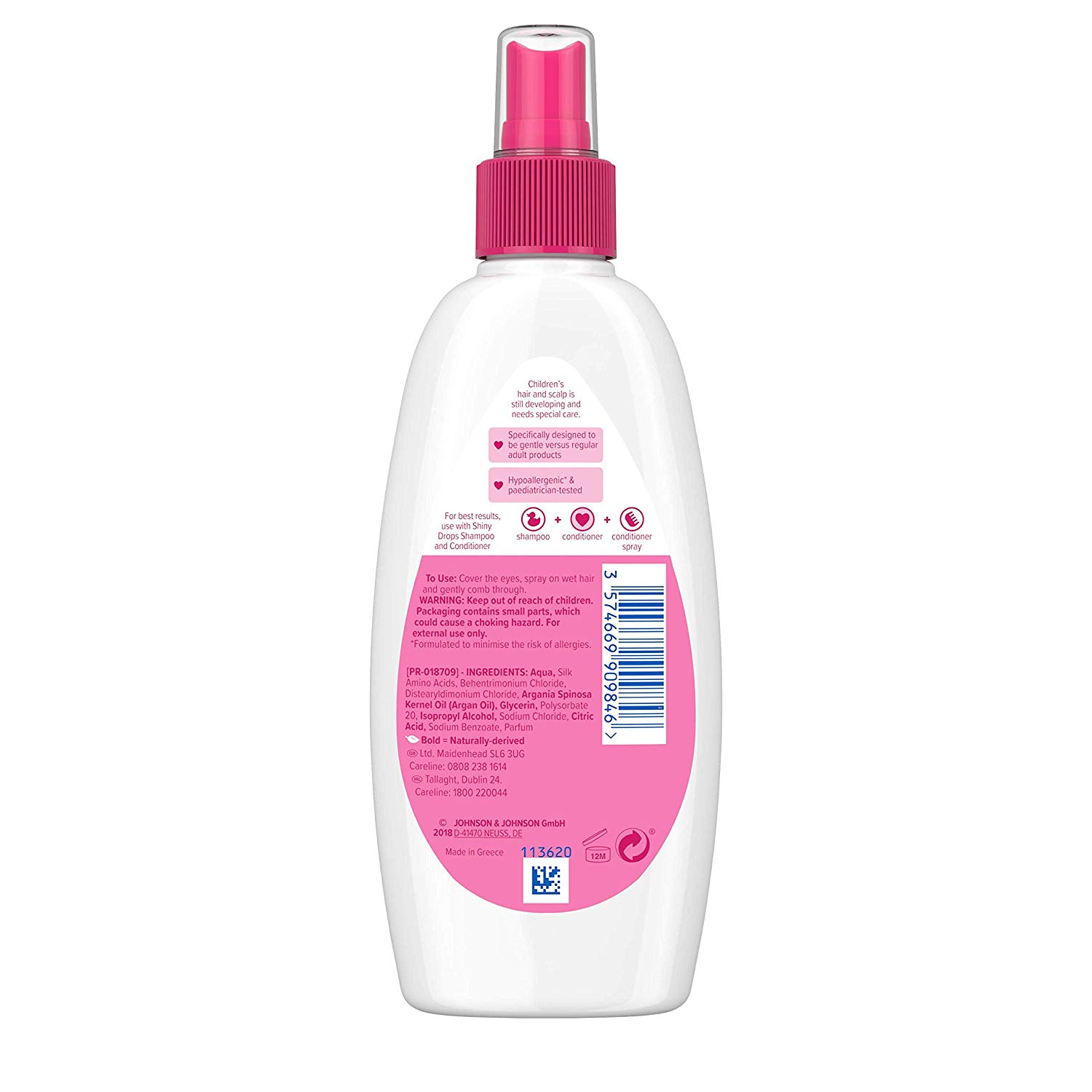 JOHNSON'S Shiny Drops Kids Conditioner Spray Multipack, Designed to Boost Hair’s Natural Shine, pH Balanced for Delicate Skin - Image 3