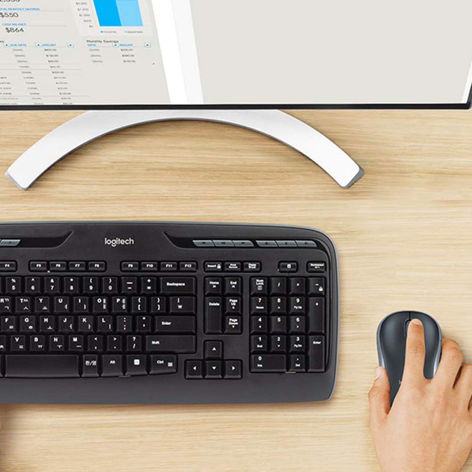 Logitech MK330 Wireless Keyboard and Mouse Combo for Windows 2.4 GHz Wireless with USB-Receiver, Portable Mouse - Image 2