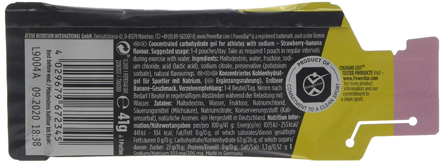Powerbar - PowerGel Original - Strawberry-Banana - 24x41g - High Carb Energy Gel - Sodium - caffeine-free - Image 2