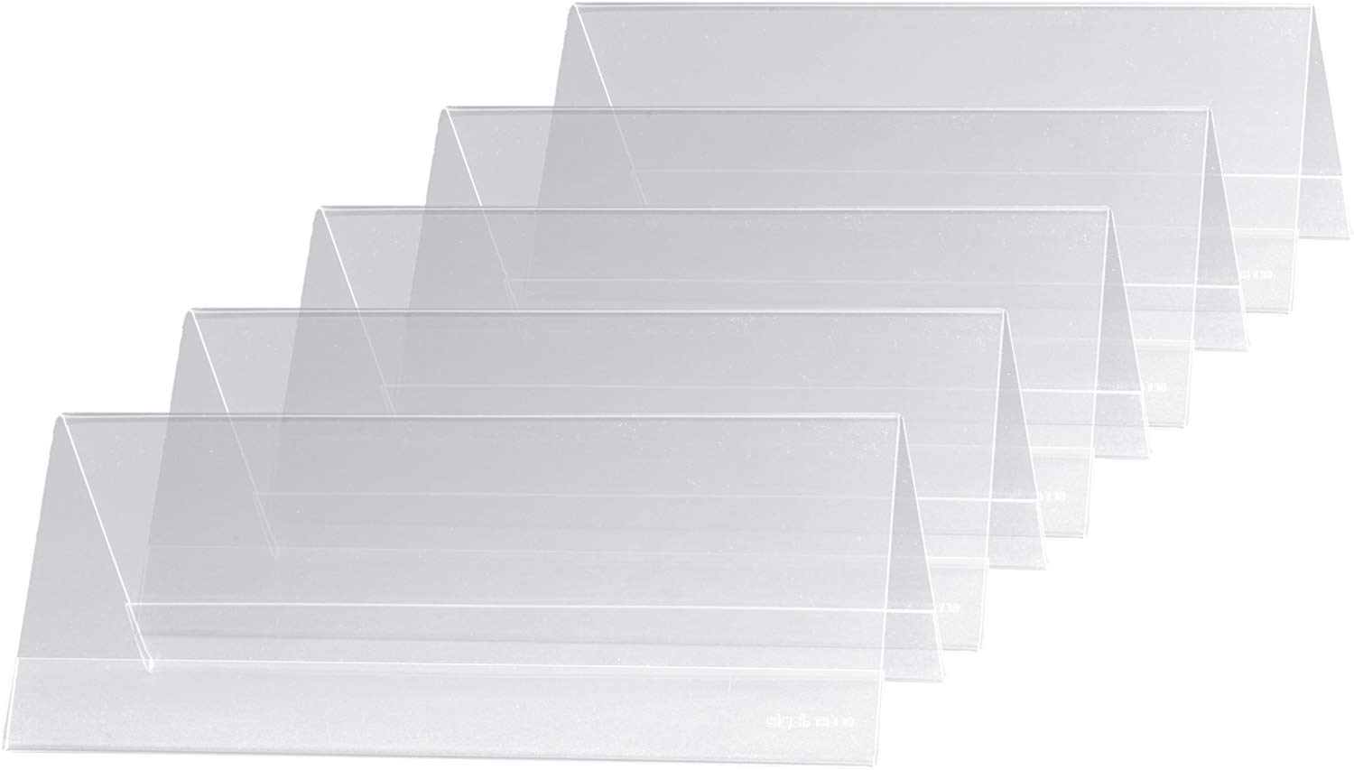 SIGEL TA130 Sign Holder, tent form, for 24 x 9 cm, double-sided presentation, rigid plastic, transparent, 5 Pieces