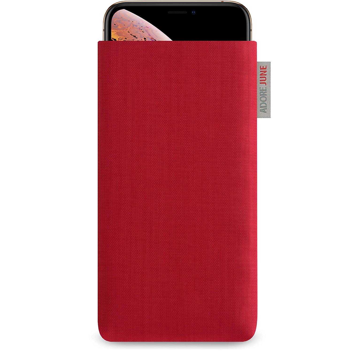 Adore June Classic Red Case for Apple iPhone X Mobile Phone Made of Durable Cordura Fabric Robust Accessory with Display Cleaning Effect Made in Europe