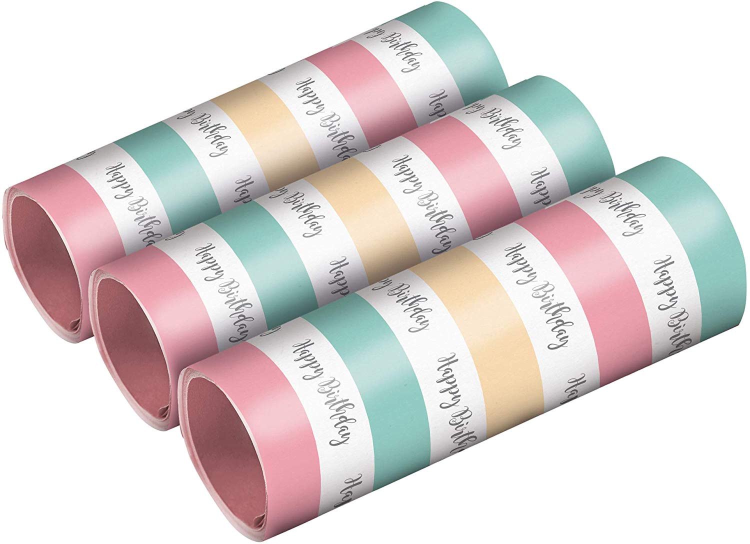 amscan - 3 Packs Pastel Happy Birthday Streamers Party Decoration Birthday, 1.4 x 400 cm