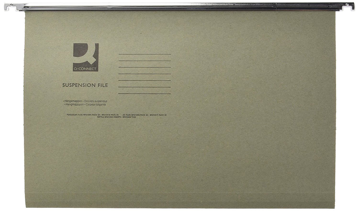 Q-Connect A4 Tabbed Suspension Files (Pack of 50), Green, 50 count (Pack of 1)
