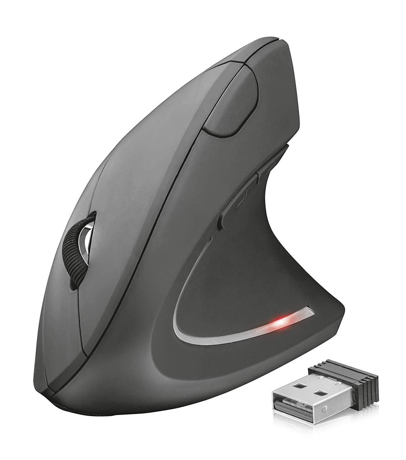 Trust Verto Wireless Ergonomic Mouse, Vertical Mouse with Storable USB Micro-receiver, 800-1600 DPI, 6 Buttons