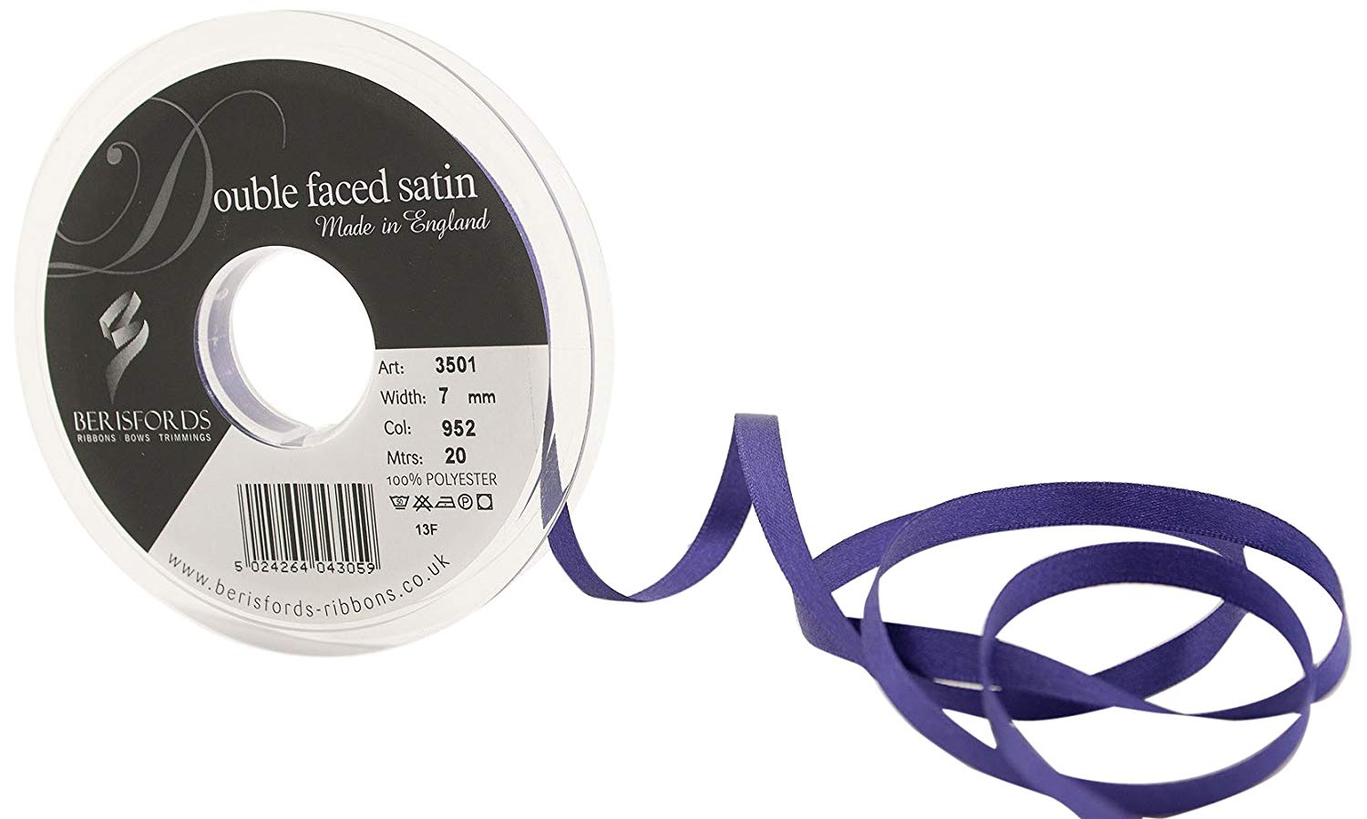 Berisfords Ribbon, Purple, 7 mm, Liberty