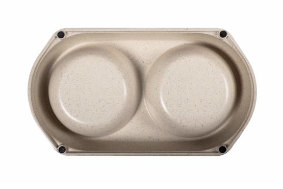 Bamboo Bowls Bamboo Eco-Friendly, Non-Slip Durable Cream Double Pet Bowl, Made with Bamboo Fibres, 2x 450ml Bowls, One Size - Image 3