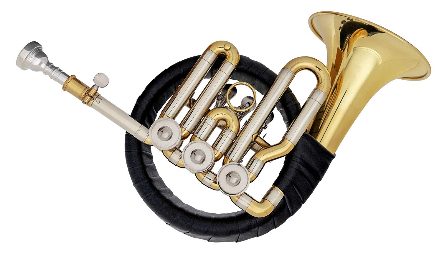 Classic Cantabile Brass Bb Post horn/Hunting Horn, Gold - Image 2