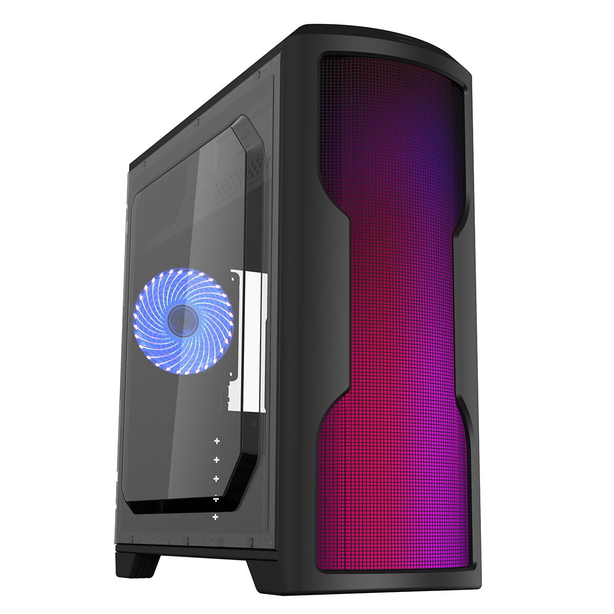 CiT Matrix PC Gaming Case, Mid-Tower ATX, RGB LEDs, 1 x 120mm Blue LED Fan, Water-Cooling Ready, Budget Friendly RGB | Black - Image 2