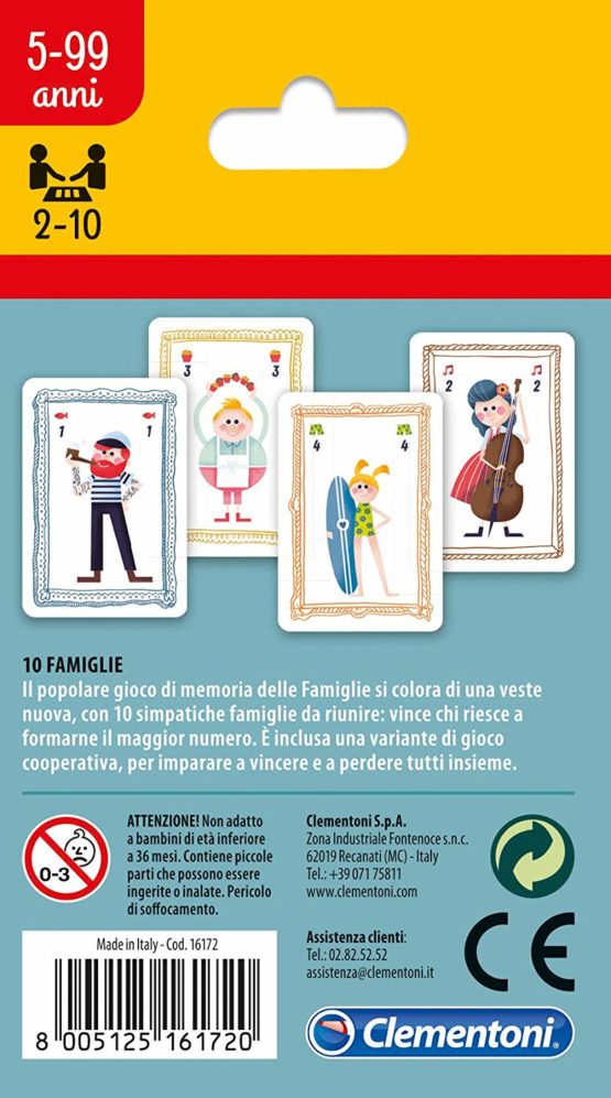 Clementoni - 16172 - 10 Families, card game for children - Image 2