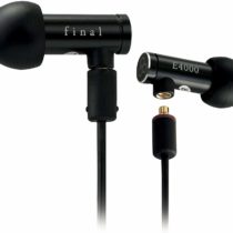 final E4000 In Ear Isolating Earphones, 6.4mm Dynamic Driver, High-Resolution, Aluminium Housing, Detachable OFC MMCX Cable, Swing-Fit Eartips - Black Aluminium