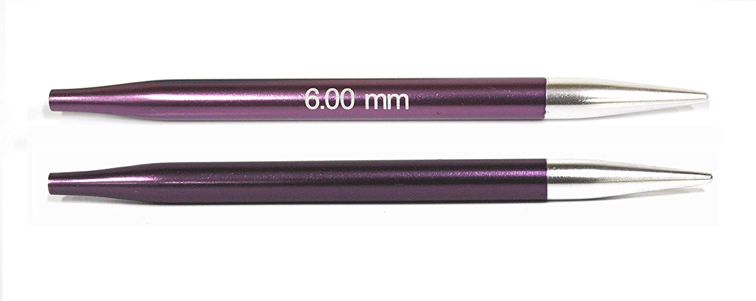 KnitPro Zing Interchangeable Circular Needles 4" (10cm), Purple Velvet, 6.00mm