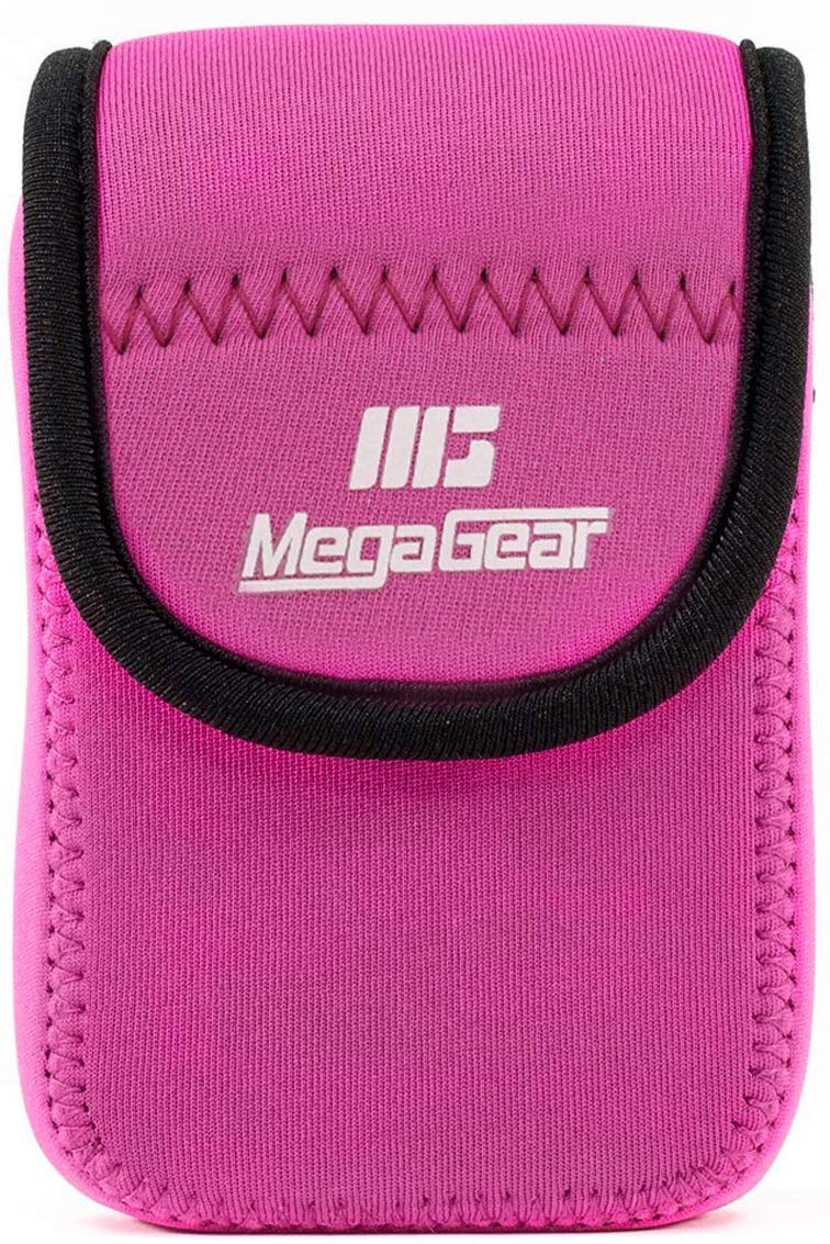 MegaGear Ultra Light Neoprene Camera Compatible with Case Sony Cyber-Shot DSC-W800, with Carabiner - Hot Pink