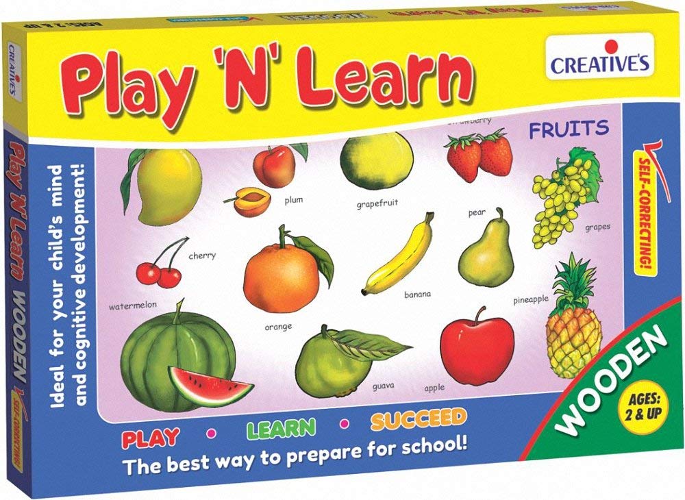 Creative Educational 0334 "Play N Learn Wooden Fruits Game, Medium