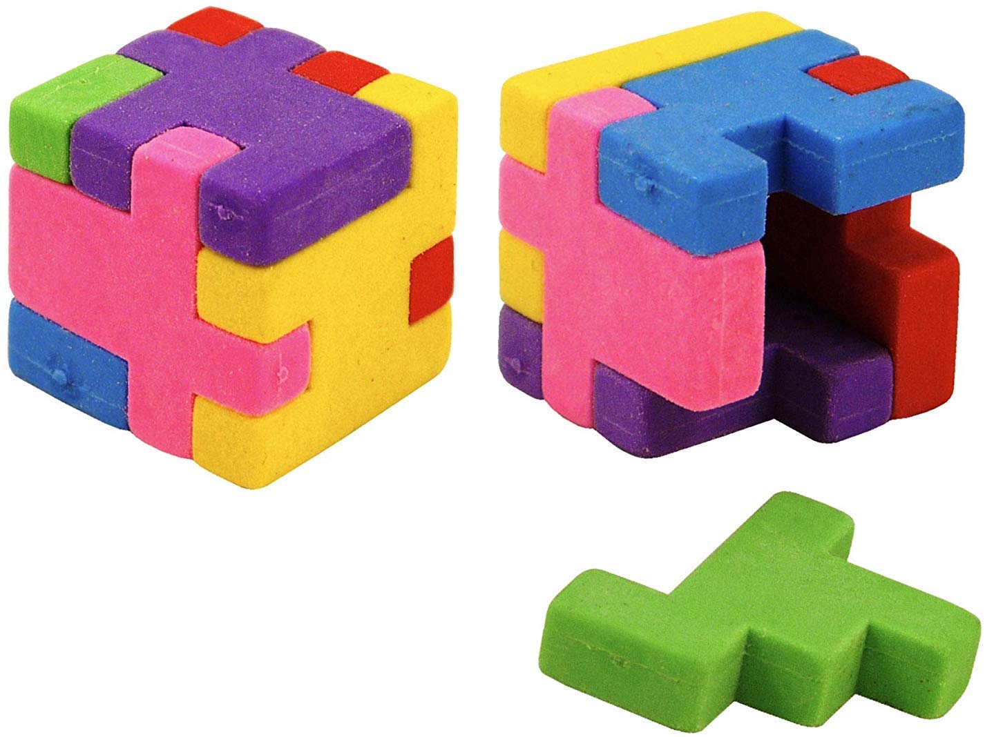 Henbrandt 24 Cube Rubber puzzles erasers, Multi-colored