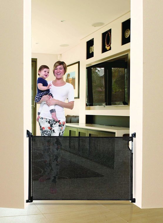 Dreambaby Retractable Baby Safety Gate - Extra-Tall & Relocatable Mesh Gate - Black (0 to 140cm)-Model G9431BB - Image 3