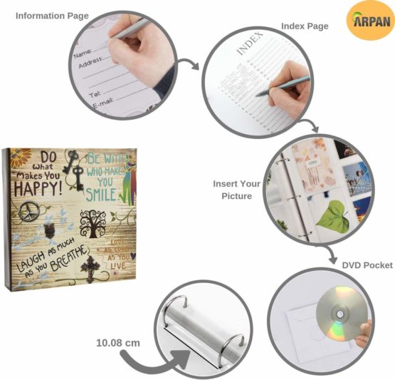 ARPAN Large Slip In Photo Album Holds 500 Photos 6'' x 4'' - Life inspirational slogans Photo Album - Image 2